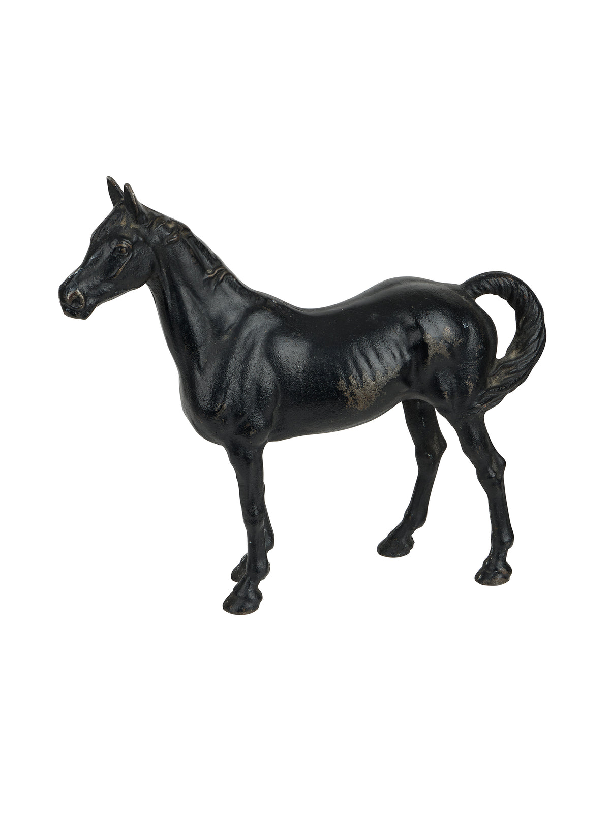 Vintage 1930s Hubley Black Thoroughbred Cast Iron Doorstop
