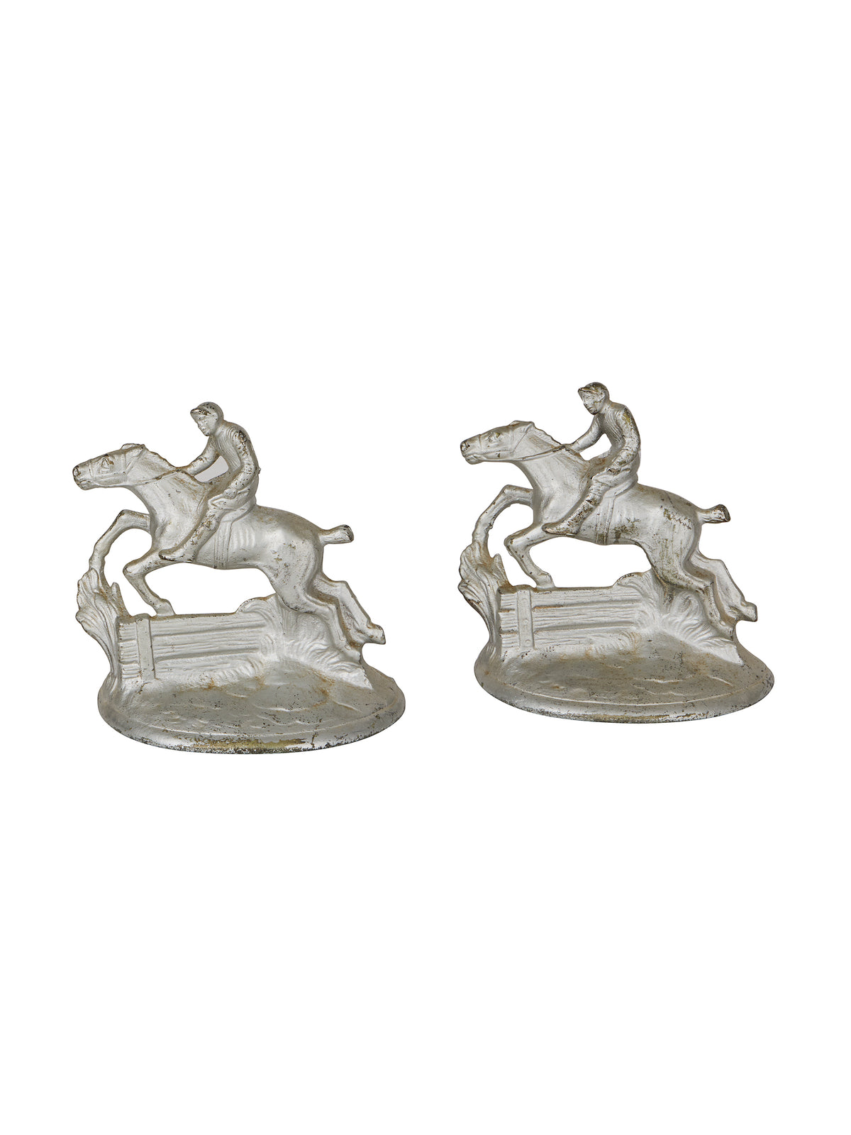 Vintage 1930s Hubley Painted Steeplechase Bookends Weston Table