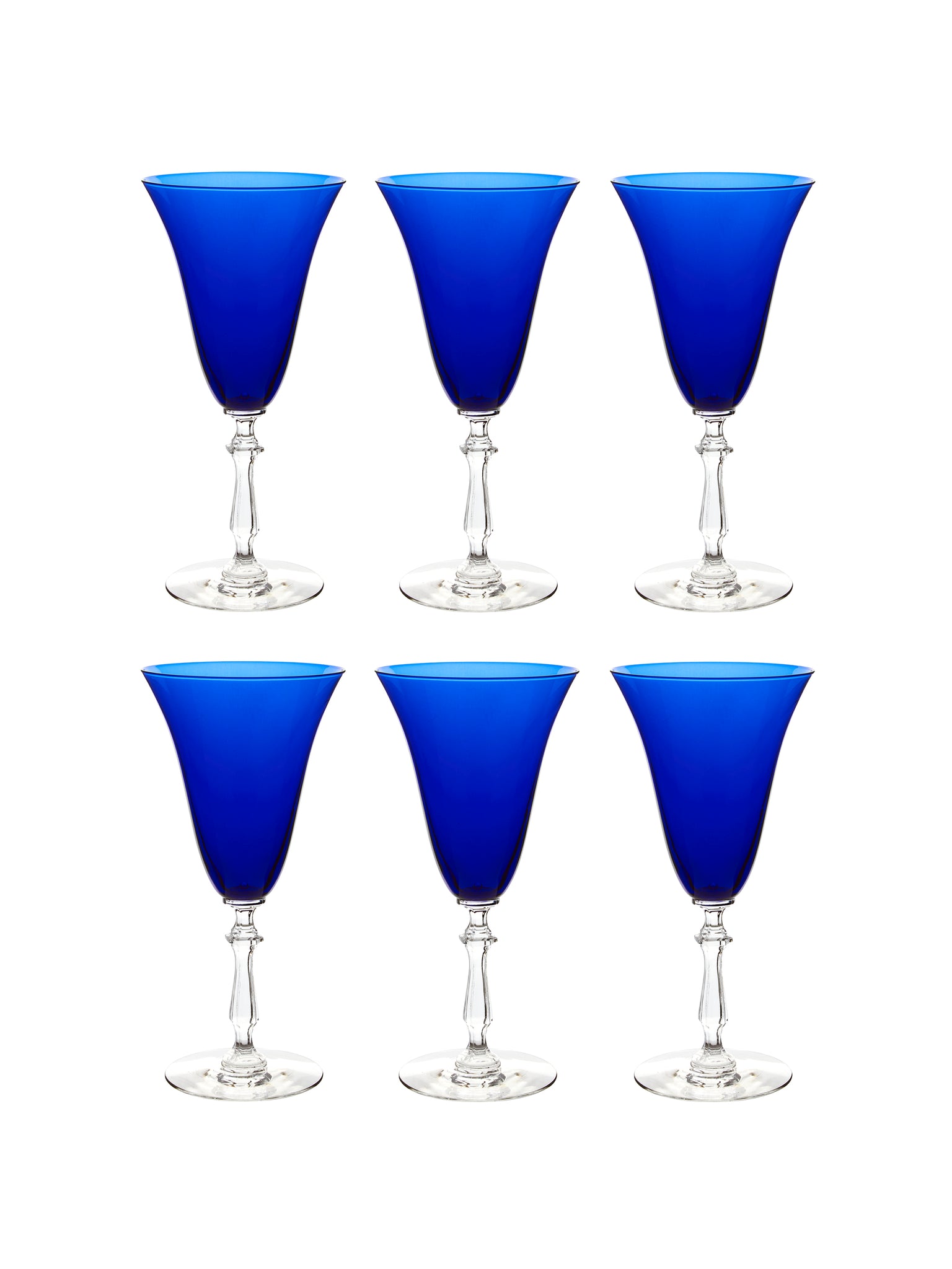 Vintage 1930s Morgantown Cobalt Blue Glasses Set of Six Weston Table