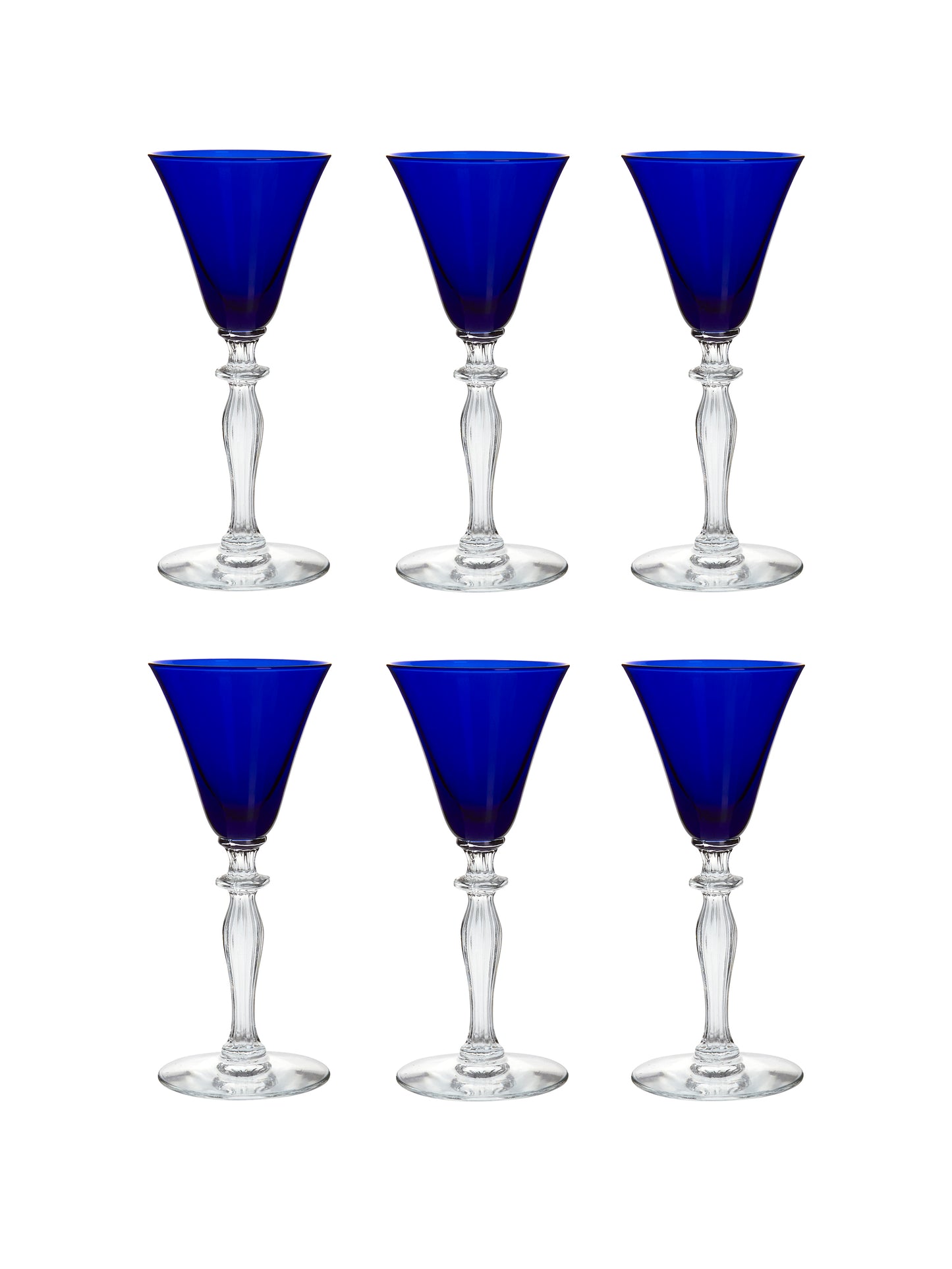 Vintage 1930s Morgantown Cobalt Claret Wine Glasses Weston Table