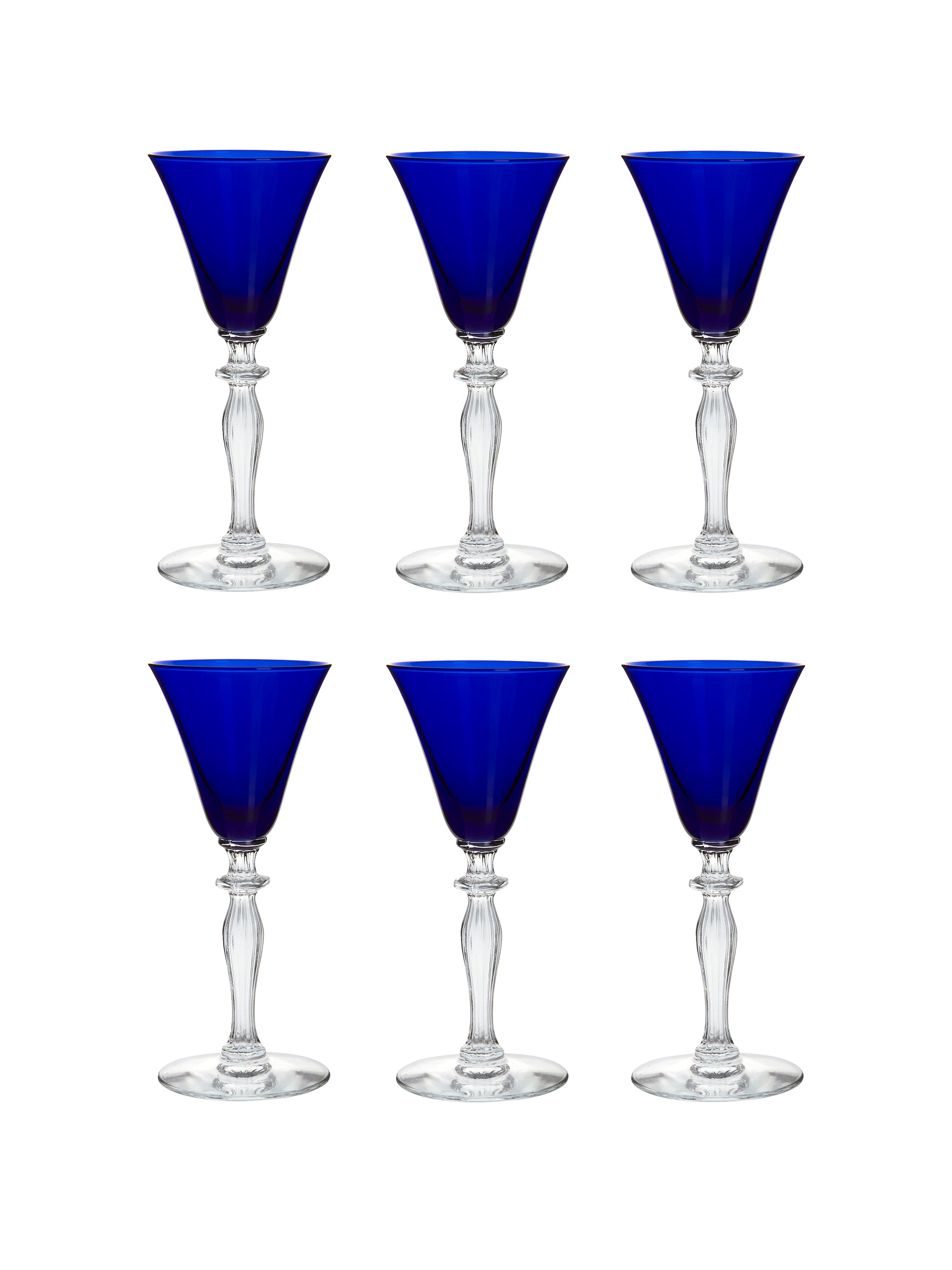Vintage 1930s Morgantown Cobalt Claret Wine Glasses Weston Table
