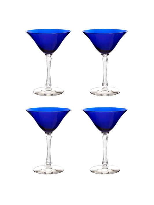 Vintage 1930s Morgantown Cobalt Martini Glasses Weston Table