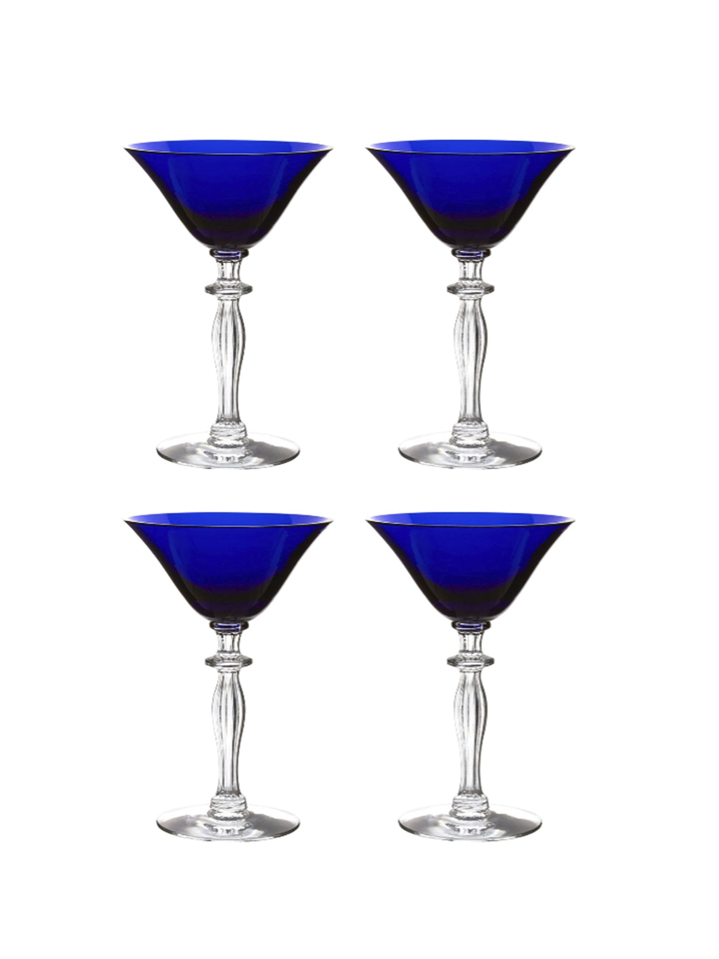 Vintage 1930s Morgantown Cobalt Martini Glasses Weston Table