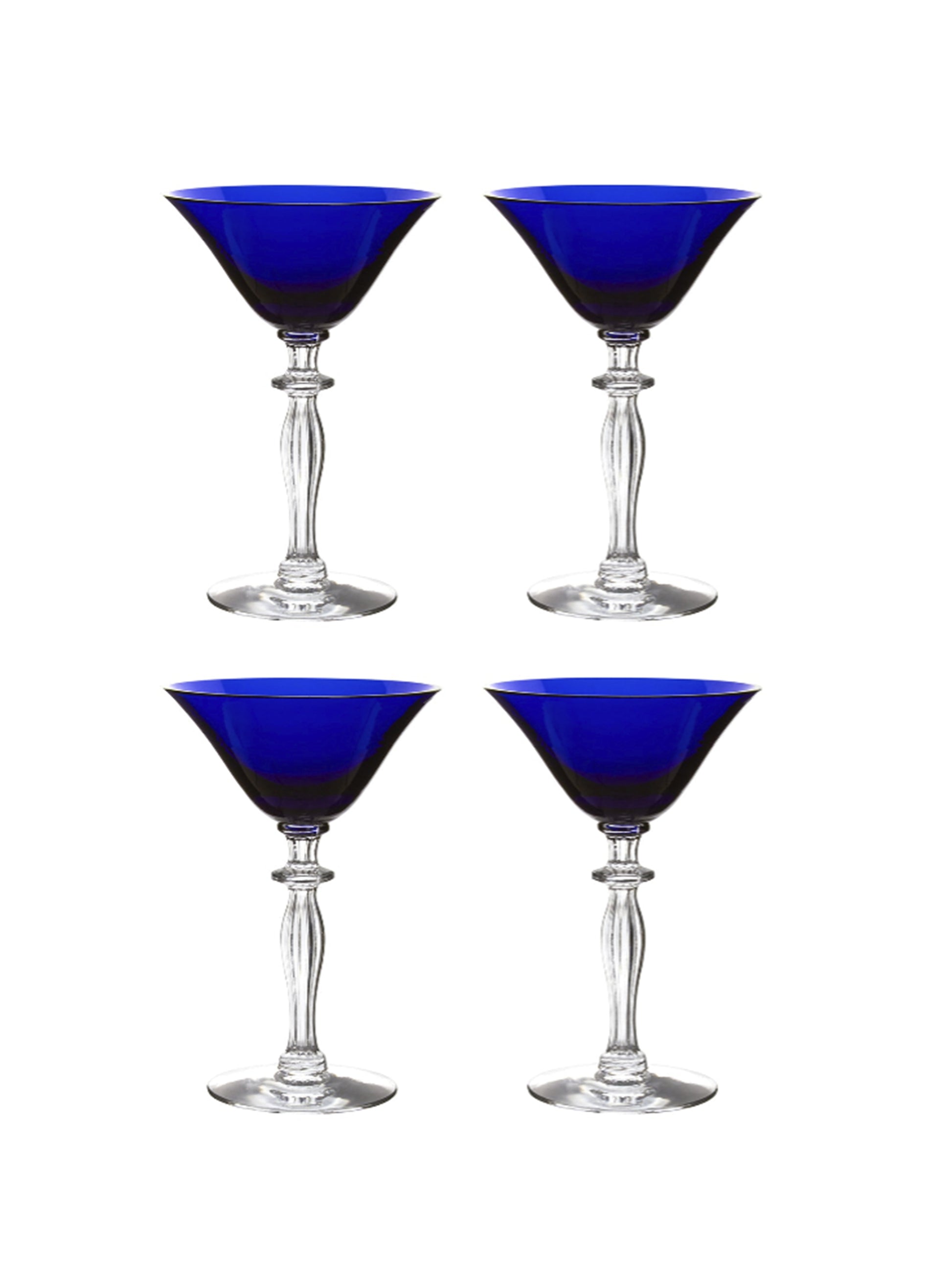 Vintage 1930s Morgantown Cobalt Martini Glasses Weston Table