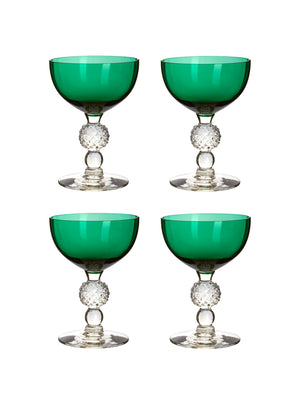  Vintage 1930s Morgantown Emerald Cocktail Coupes Weston Tables 