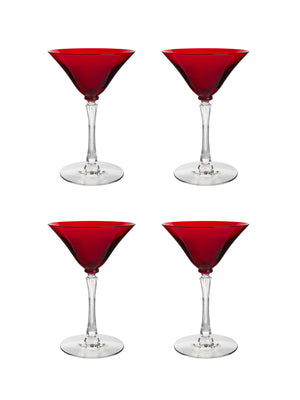 Vintage 1930s Morgantown Empress Ruby Martini Glasses Weston Table 