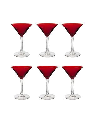  Vintage 1930s Morgantown Empress Ruby Martini Glasses Weston Table 
