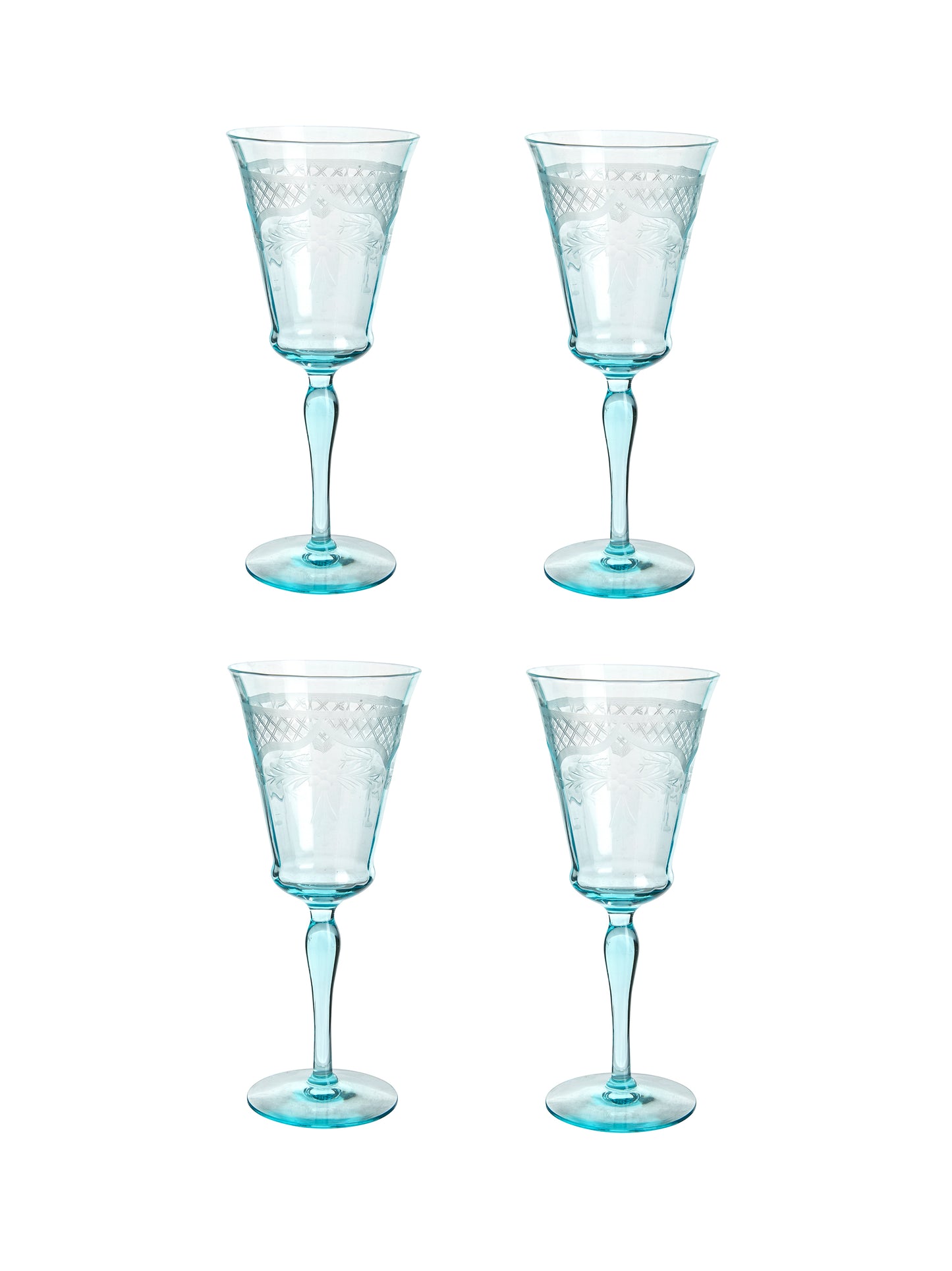Vintage 1930s Morgantown Floral Lattice Glasses Weston Table
