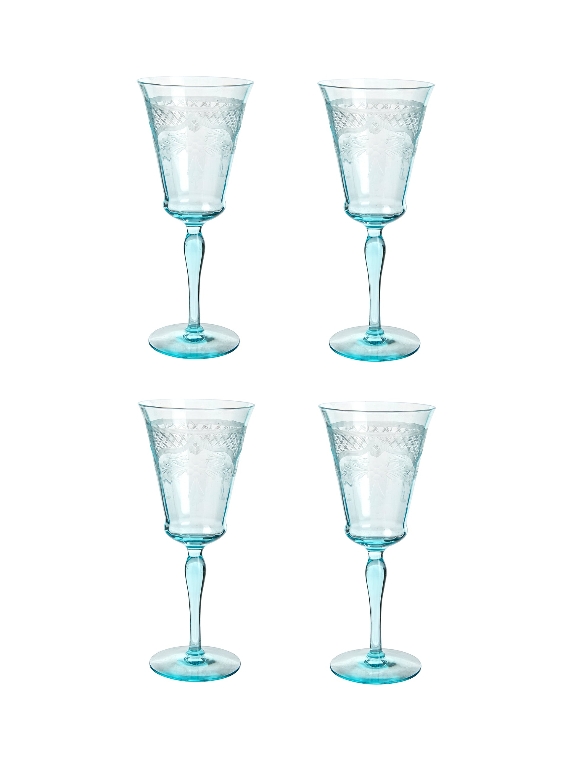 Vintage 1930s Morgantown Floral Lattice Glasses Weston Table