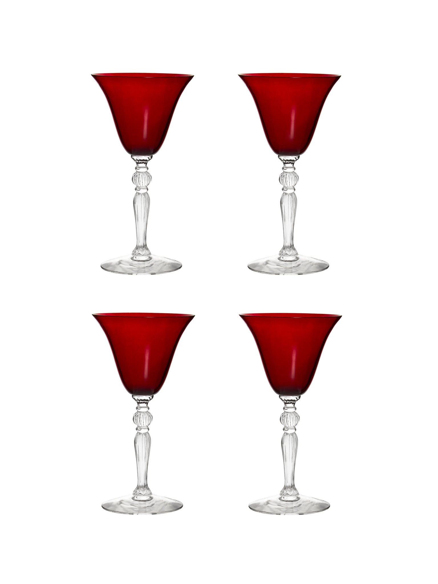 Vintage 1930s Morgantown Monroe Red Aperitif Glasses Set of Four Weston Table