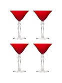 Vintage 1930s Morgantown Monroe Red Martini Glasses Set of Four Weston Table