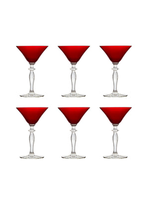  Vintage 1930s Morgantown Monroe Red Liqueur Cocktail Glasses Weston Table 