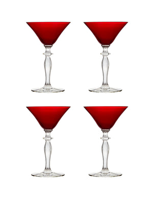  Vintage 1930s Morgantown Monroe Red Liqueur Cocktail Glasses Weston Table 