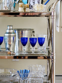 Vintage 1930s Morgantown Ritz Blue Aperitif Glasses Weston Table
