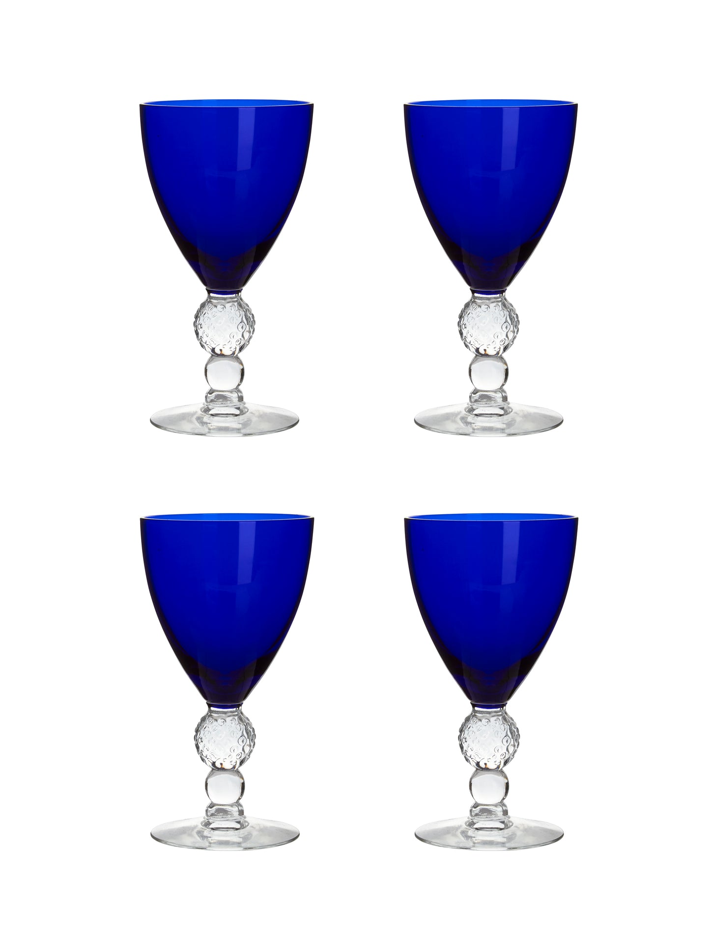 Vintage 1930s Morgantown Ritz Blue Aperitif Glasses Set of Four Weston Table