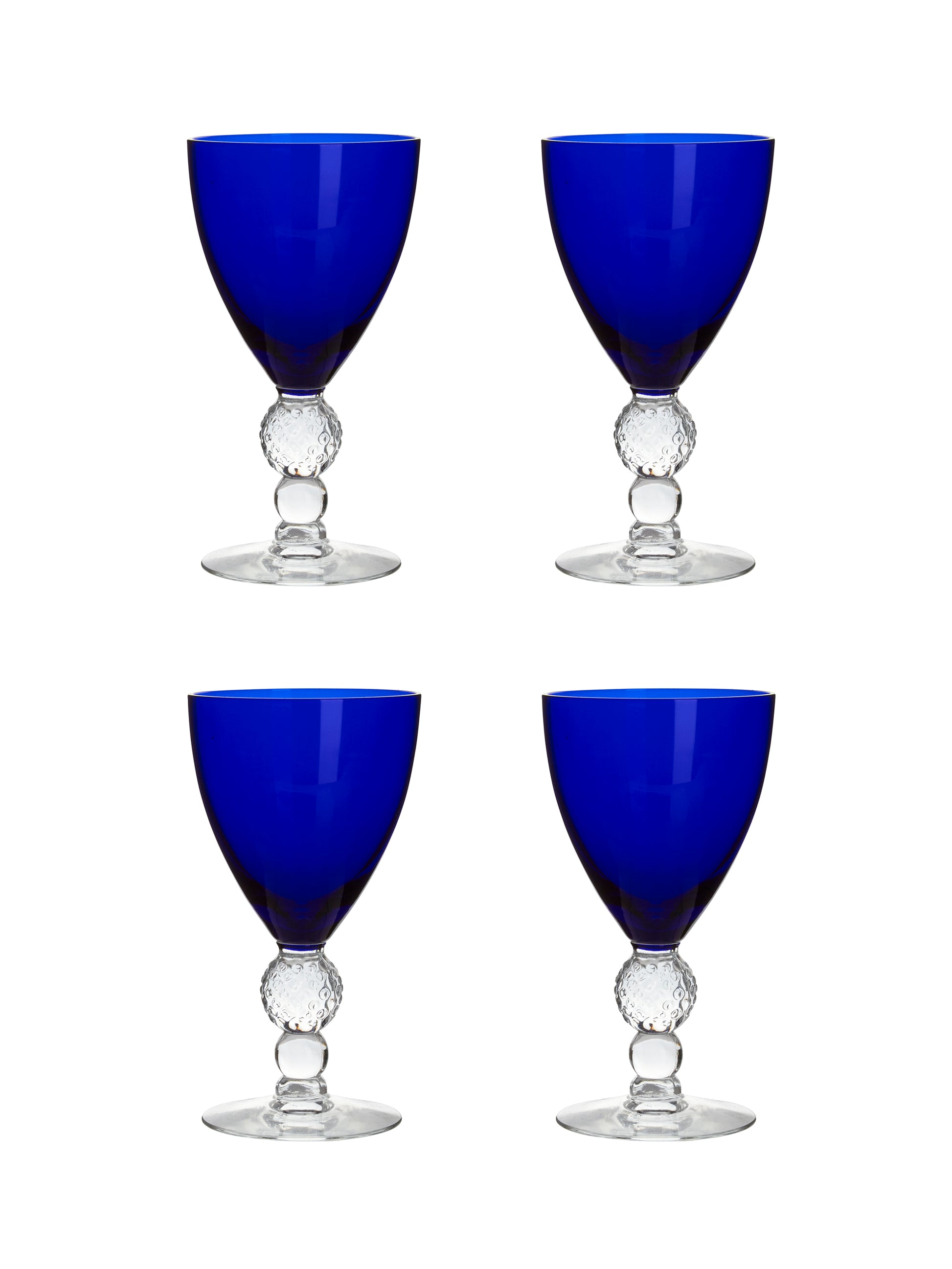 Vintage 1930s Morgantown Ritz Blue Aperitif Glasses Set of Four Weston Table