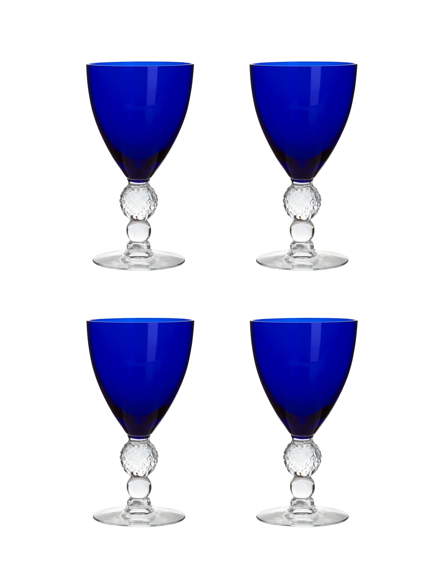 Vintage 1930s Morgantown Ritz Blue Aperitif Glasses Set of Four Weston Table