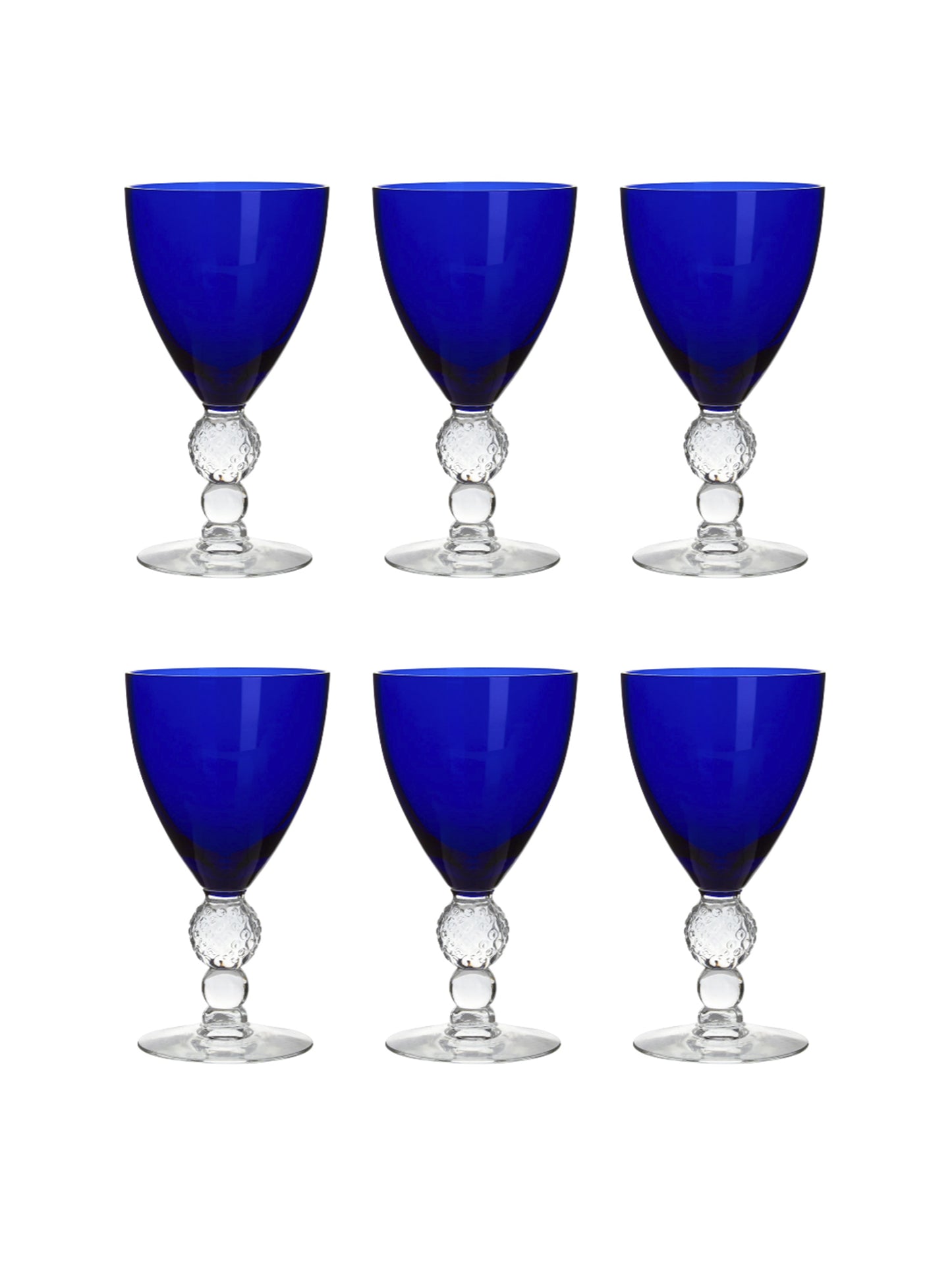 Vintage 1930s Morgantown Ritz Blue Aperitif Glasses Set of Six Weston Table