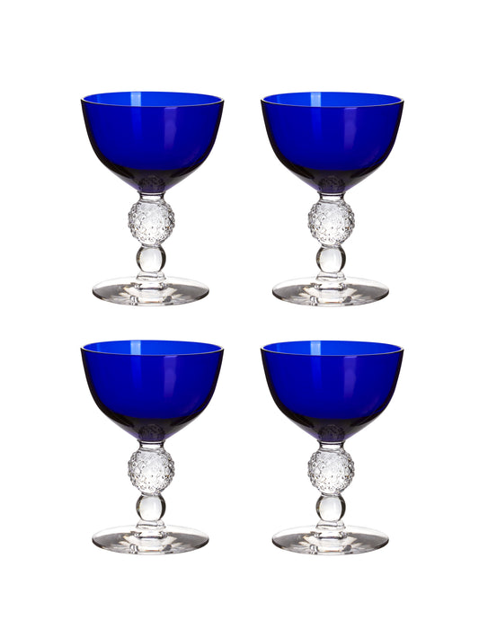 Vintage 1930s Morgantown Ritz Blue Champagne Coupes Weston Table