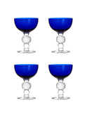 Vintage 1930s Morgantown Ritz Blue Cocktail Coupes Set of Four Weston Table