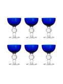 Vintage 1930s Morgantown Ritz Blue Cocktail Coupes Set of Six Weston Table