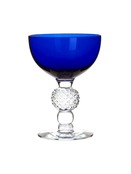 Vintage 1930s Morgantown Ritz Blue Cocktail Coupes Set of Four Weston Table