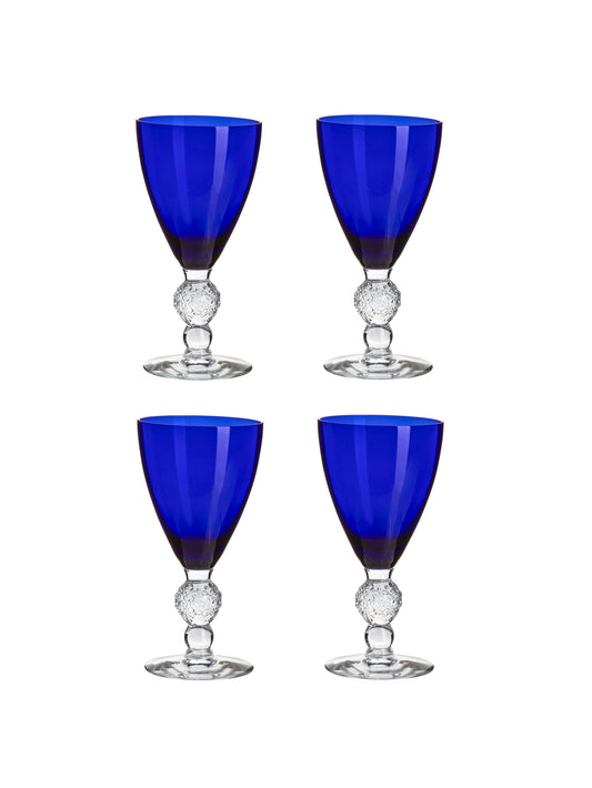 Vintage 1930s Morgantown Ritz Blue Wine Glasses Set of Four Weston Table