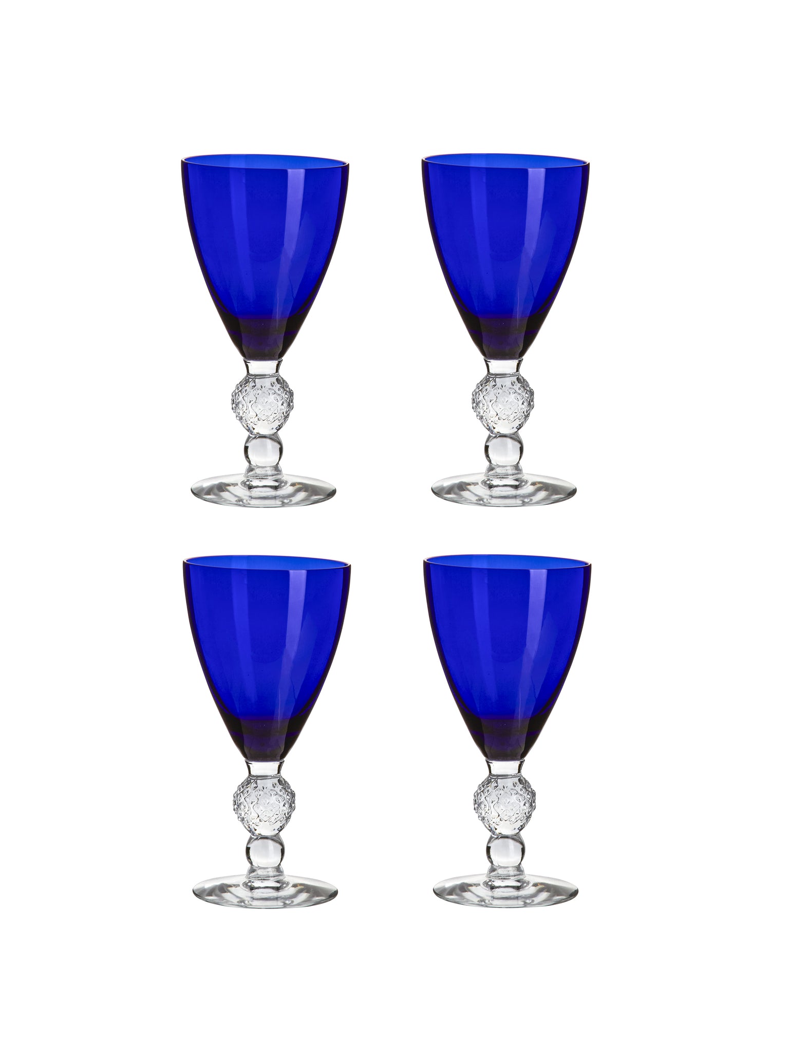 Vintage 1930s Morgantown Ritz Blue Wine Glasses Set of Four Weston Table