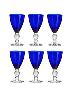  Vintage 1930s Morgantown Ritz Blue Wine Glasses Weston Table 