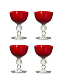 Vintage 1930s Morgantown Ruby Champagne Coupes Weston Table