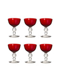 Vintage 1930s Morgantown Ruby Champagne Coupes Weston Table