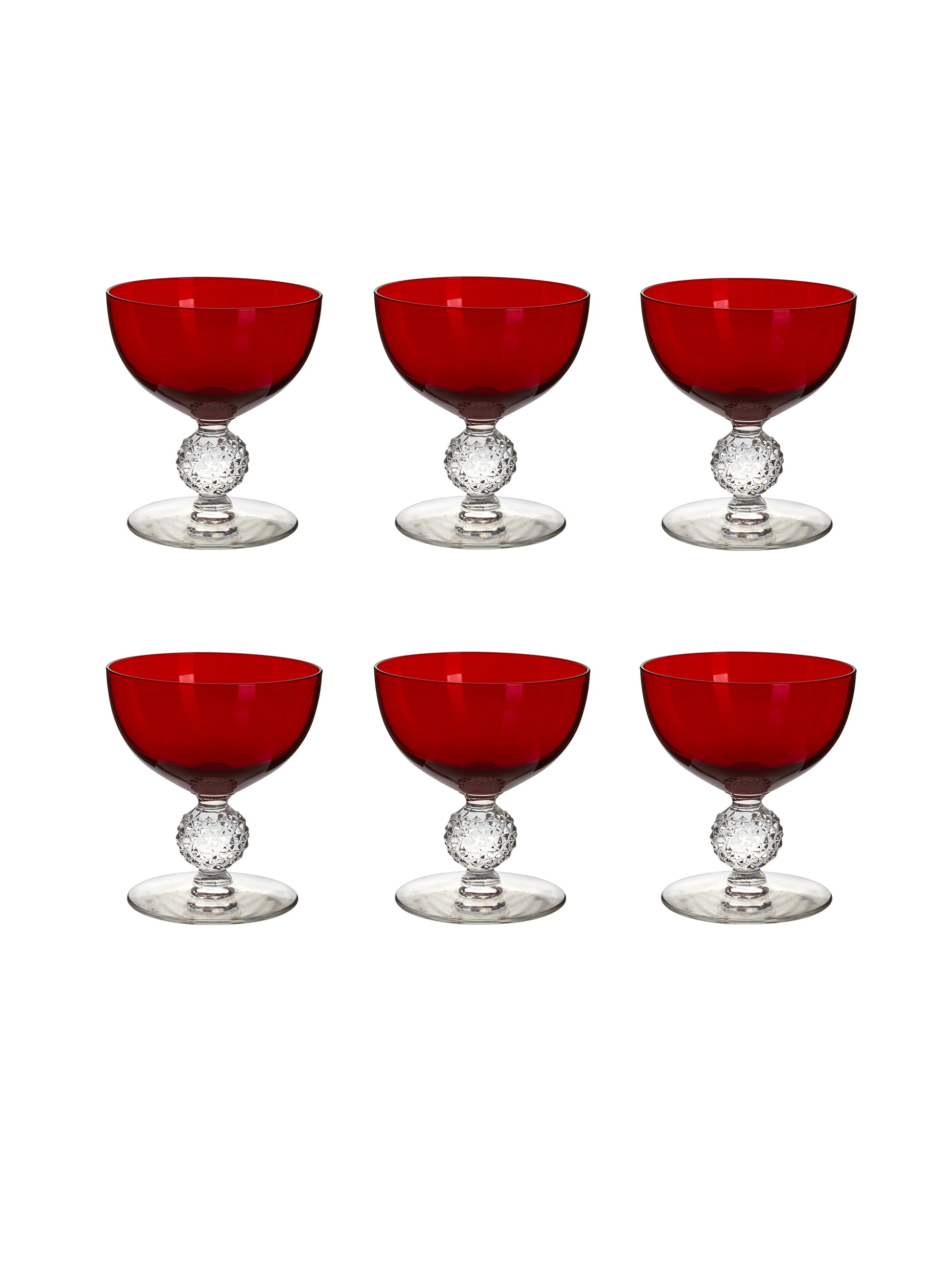 Vintage 1930s Morgantown Ruby Cocktail Coupes Weston Table