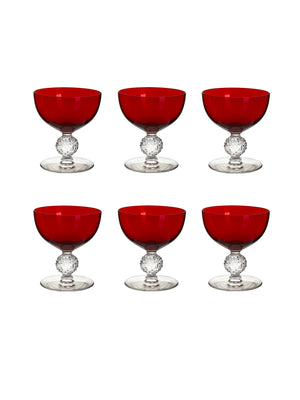  Vintage 1930s Morgantown Ruby Cocktail Coupes Weston Table 