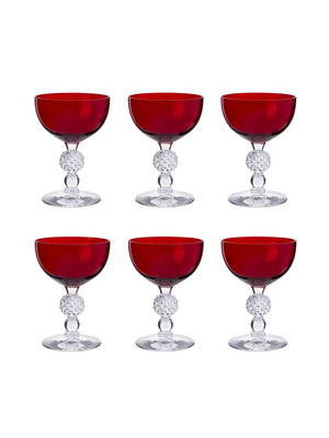  Vintage 1930s Morgantown Ruby Cocktail Coupes Weston Table 