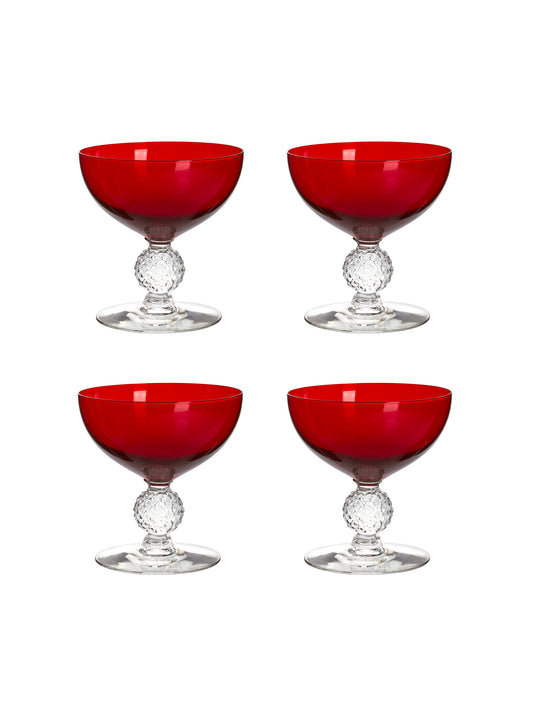 Vintage 1930s Morgantown Ruby Low Sherbet Glasses Weston Table