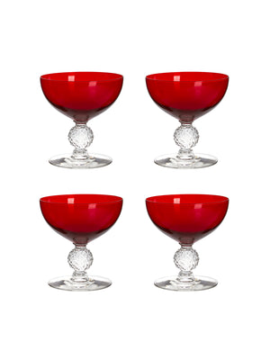  Vintage 1930s Morgantown Ruby Low Sherbet Glasses Weston Table 