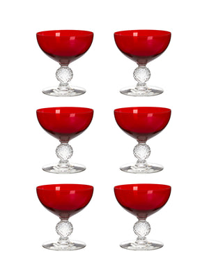  Vintage 1930s Morgantown Ruby Low Sherbet Glasses Weston Table 