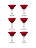 Vintage 1930s Morgantown Ruby Red Plantation Cocktail Glasses Set of Six Weston Table