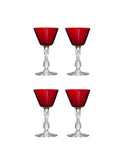 Vintage 1930s Morgantown Ruby Red Plantation Sherry Glasses Set of Four Weston Table