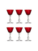 Vintage 1930s Morgantown Ruby Red Plantation Sherry Glasses Set of Six Weston Table