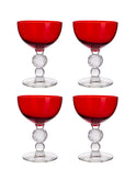 Vintage 1930s Morgantown Spanish Red Cocktail Glasses Set of Four Weston Table