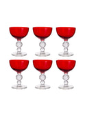 Vintage 1930s Morgantown Spanish Red Cocktail Glasses Set of Six Weston Table