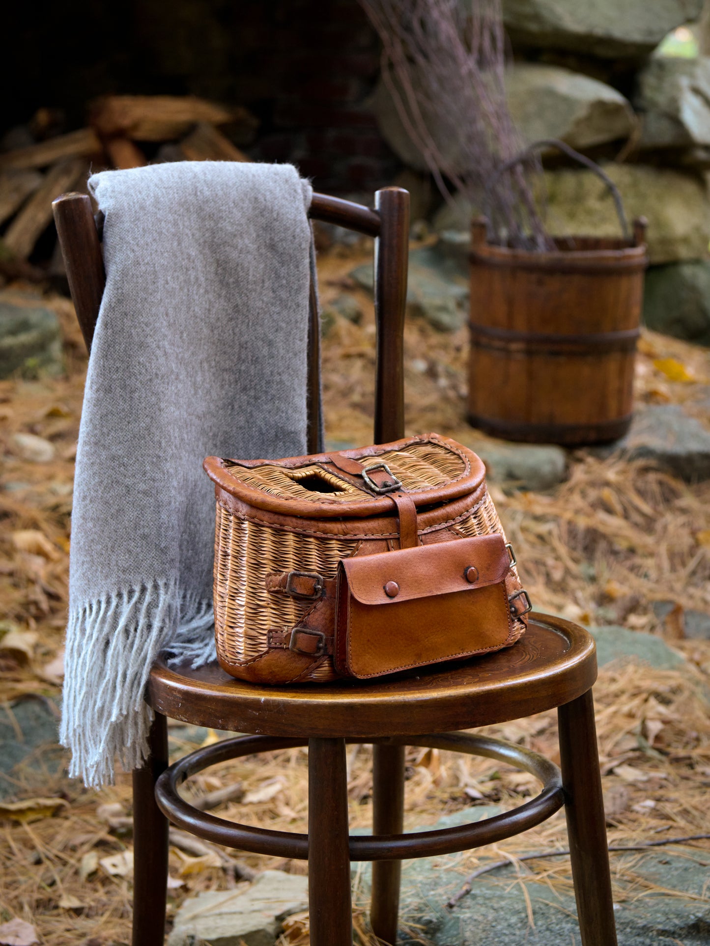 Vintage 1930s No. 12 Split Willow Child's Creel Weston Table