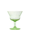 Vintage 1930s Optic Panel Green Cocktail Glasses Weston Table