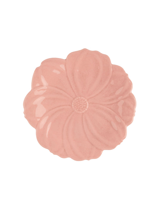 Vintage 1930s Pink Majolica Flower Plate Weston Table