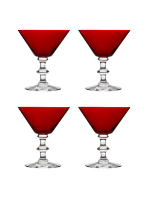  Vintage 1930s Ruby Morgantown Cocktail Glasses Weston Table 