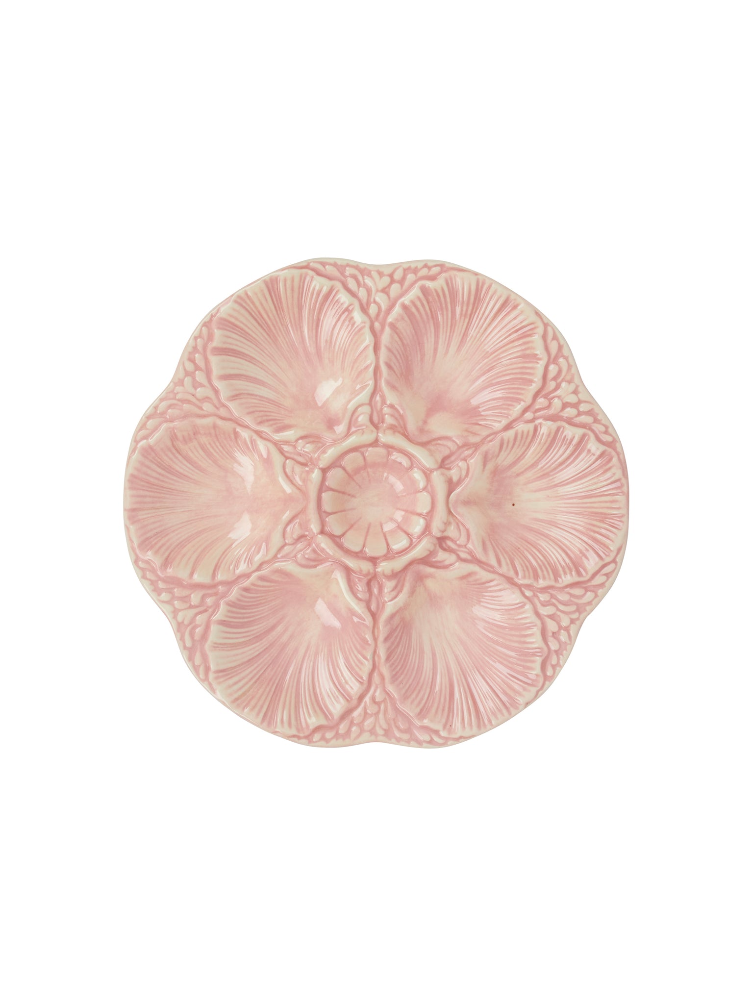 Vintage 1930s Sarreguemines Pink Oyster Plate Weston Table