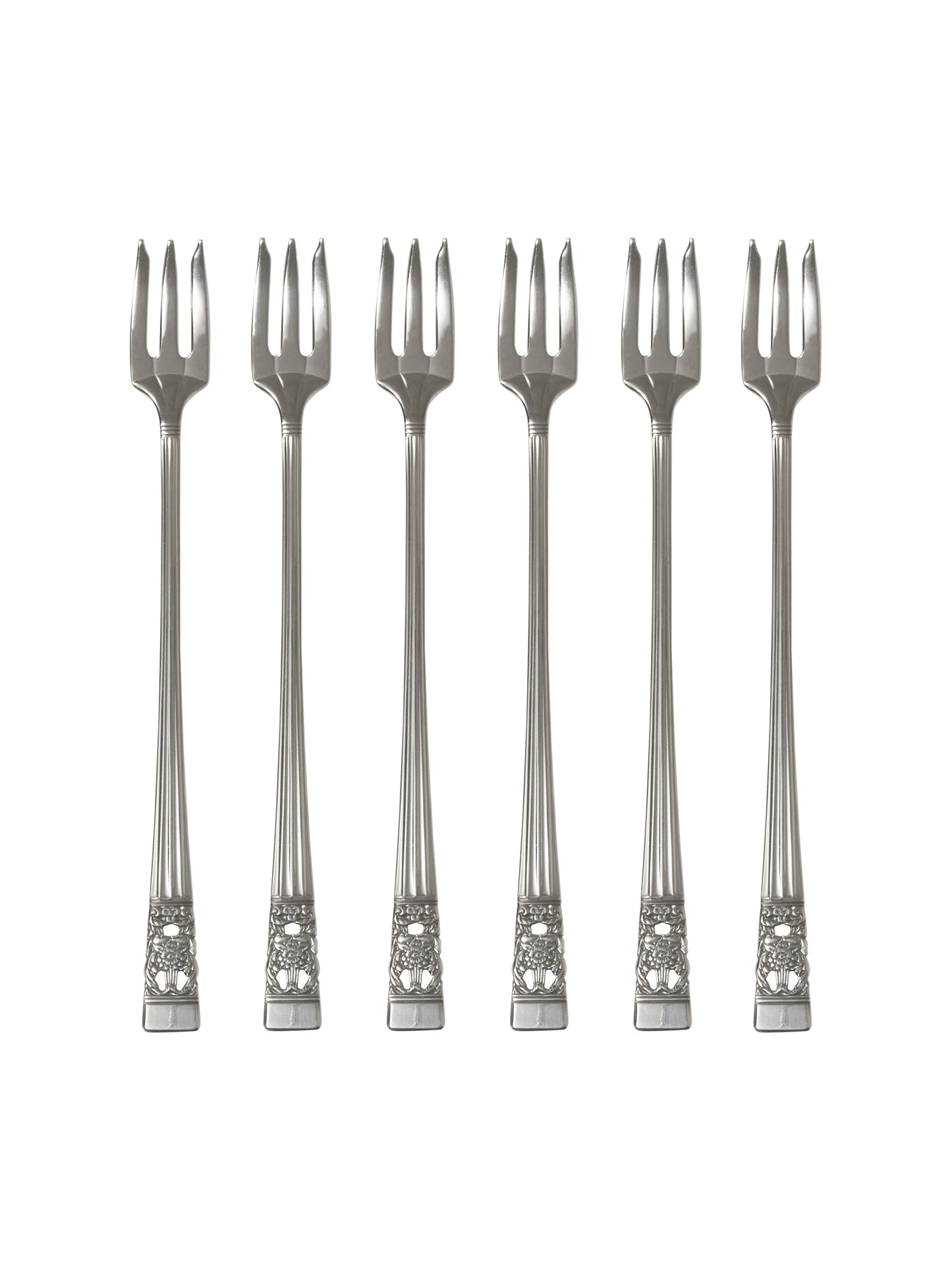 Vintage 1930s Silver Plate Coronation Oyster Forks Set of Six Weston Table