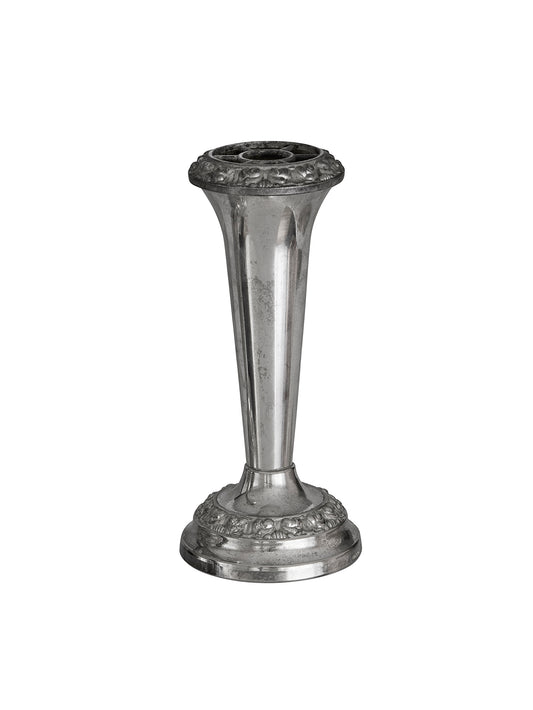 Vintage 1930s Silver Plate Rose Candlestick Flower Frog Weston Table