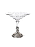 Vintage 1930s Small Glass and Silver Plate Pedestal Bowl Weston Table